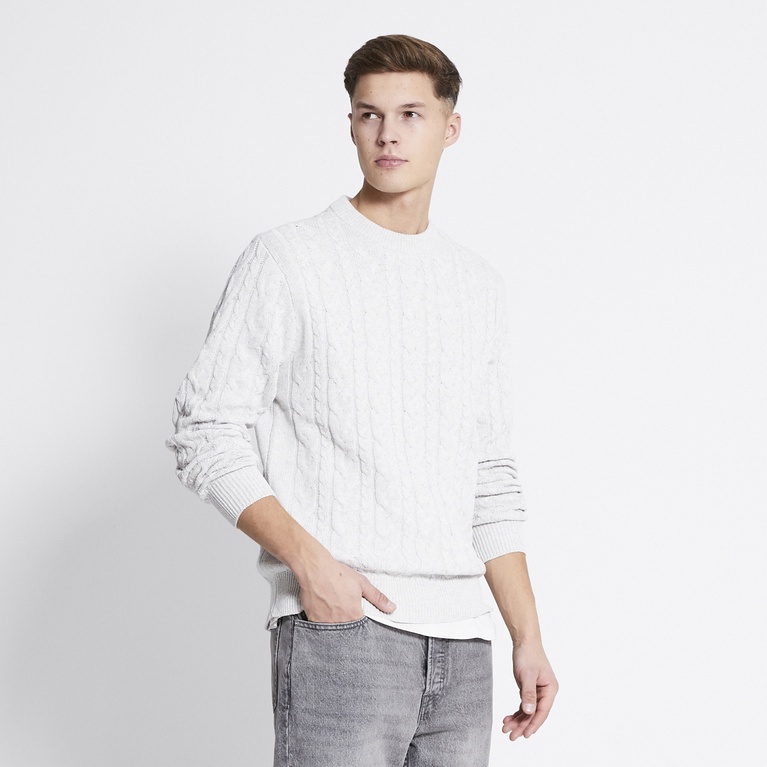 Cable-knit sweater "Tage" Grey Melange